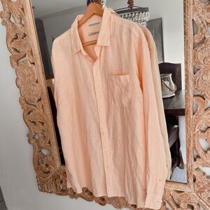TOMMY BAHAMA LIGHT PEACH MEN’S BUTTON DOWN SHIRT ⛳️🏝️🛥️